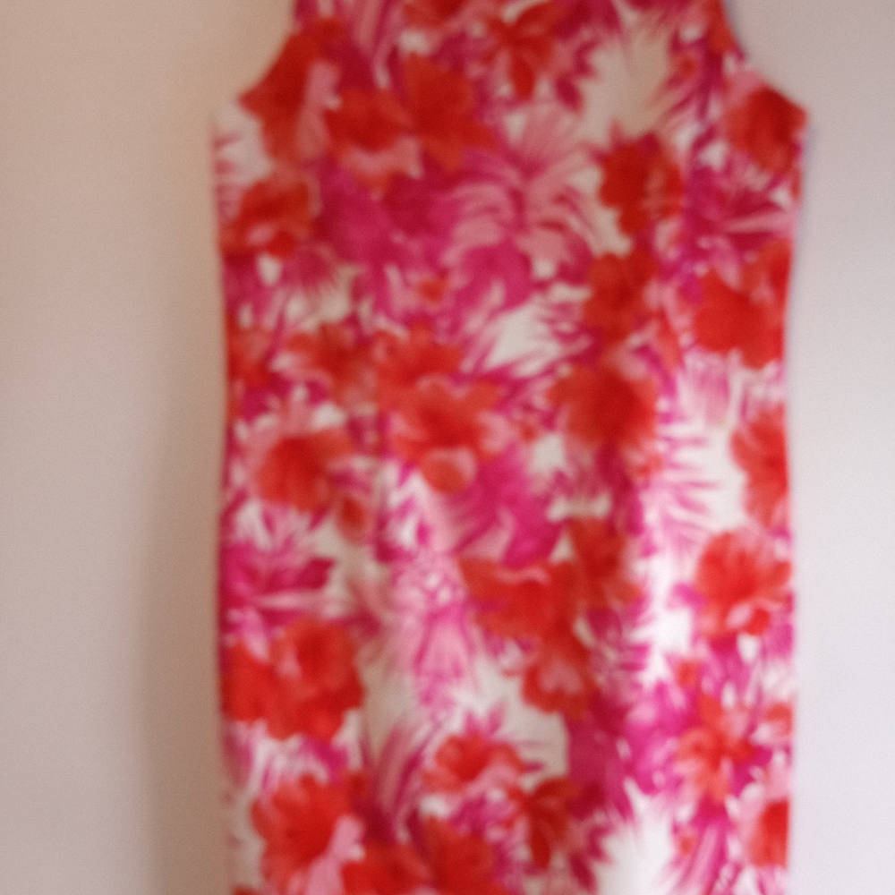 Womens Island Print Floral Dress- Size:14